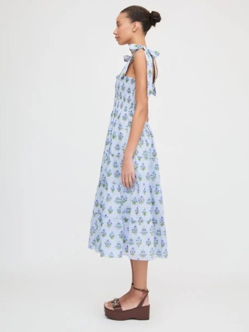 Hill house home The Ribbon Ellie Nap Dress - Blue Block Print, S L - Picture 3 of 6